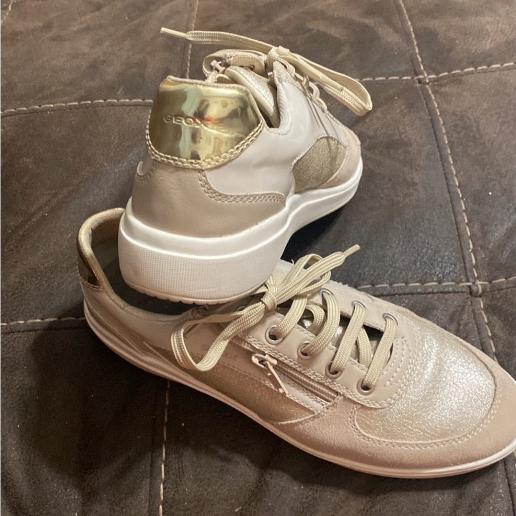 Ln Excellent Condition Authentic Italian Leather And Suede Geox Luxury Tennis